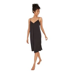 Stars Above Black Satin Nightgown XXL